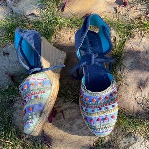 Apepazza Women’s Wedge Espadrilles Sandals Blue